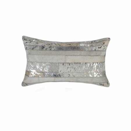 OCEANTAILER Home Roots Beddings  Torino Madrid Pillow Grey & Silver - 12 x 20 in. 332293